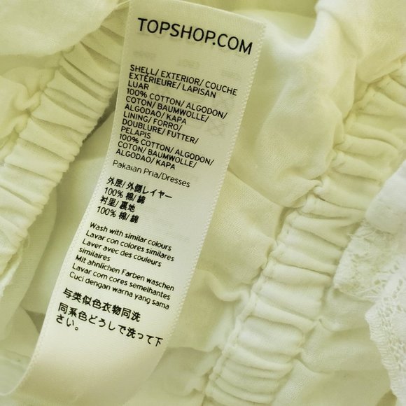 TopShop Boho Eyelet Lace Trim Overly Crochet Cotton Sundress White Sz 6 - Picture 13 of 13